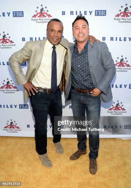 Sugar" Ray Leonard and Oscar de la Hoya attend the 9th Annual "Big Fighters, Big Cause" Charity Boxing Night Benefiting The Sugar Ray Leonard...