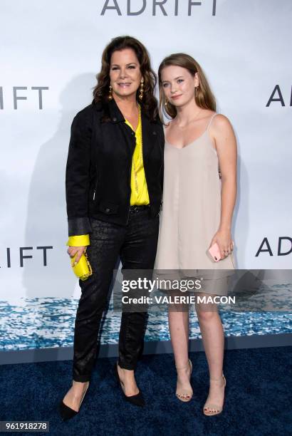 Actress Marcia Gay Harden and daughter Julitta Dee Harden Scheel attend the world premiere of Adrift at the Regal Cinema on May 23, 2018 in Los...