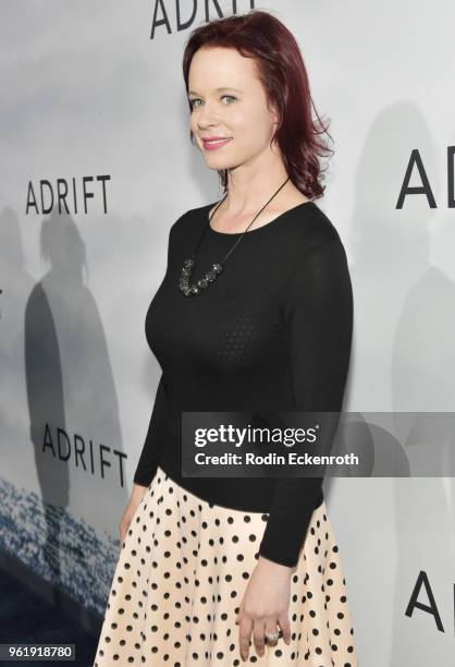 Thora Birch arrives at the premiere of STX Films' "Adrift" at Regal LA Live Stadium 14 on May 23, 2018 in Los Angeles, California.