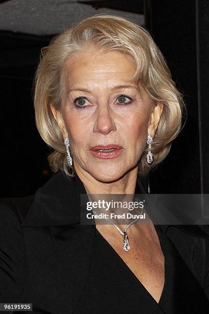 Dame Helen Mirren attends the UK Prmeiere of 'The Last Station' at The Curzon Mayfair on January 26, 2010 in London, England.