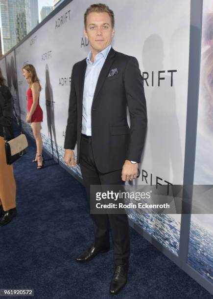 Jake Abel arrives at the premiere of STX Films' "Adrift" at Regal LA Live Stadium 14 on May 23, 2018 in Los Angeles, California.