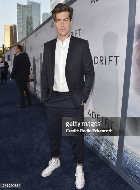 Andrew Duplessie arrives at the premiere of STX Films' "Adrift" at Regal LA Live Stadium 14 on May 23, 2018 in Los Angeles, California.