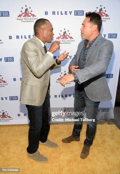 Sugar" Ray Leonard and Oscar de la Hoya attend the 9th Annual "Big Fighters, Big Cause" Charity Boxing Night Benefiting The Sugar Ray Leonard...