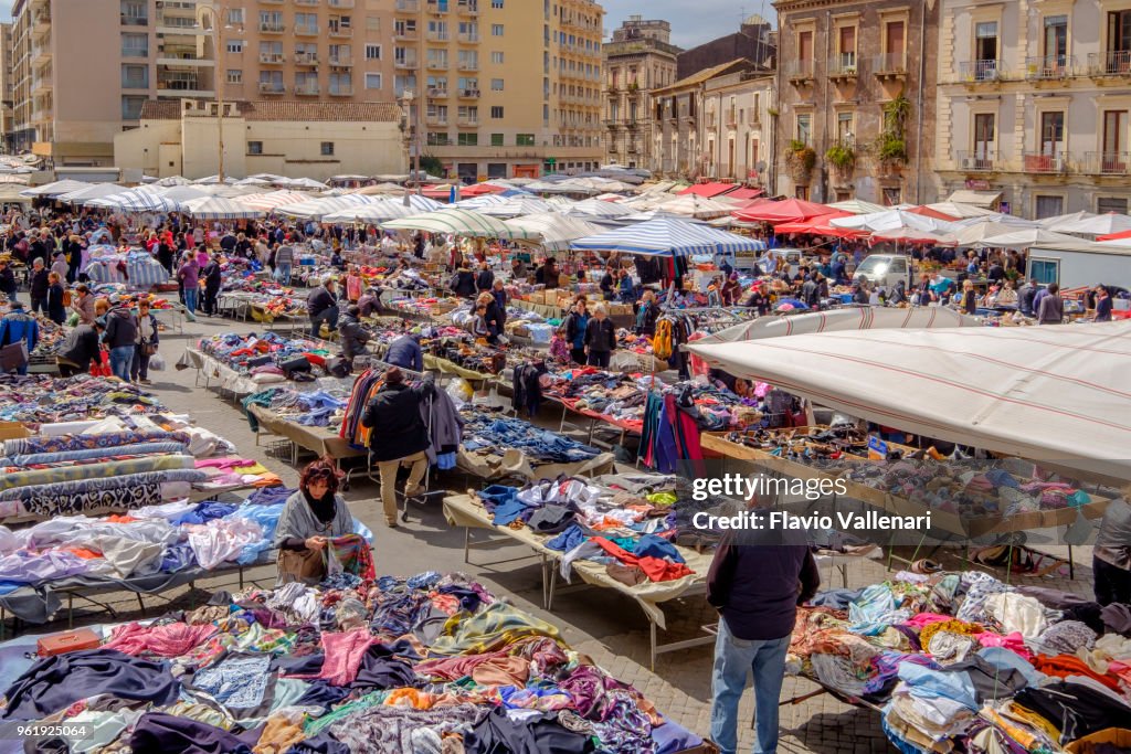 Catania Piazza Carlo Alberto (Sicily, Italy)