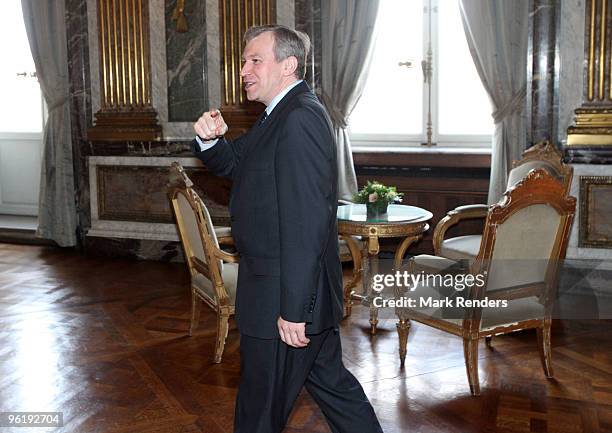 Belgian Prime Minister Yves Leterme assists the New Year reception at Royal Palace on January 26, 2010 in Brussel, Belgium.