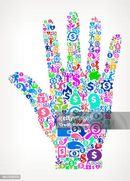 palm  money vector icon pattern - coin in palm of hand stock illustrations