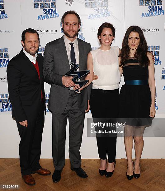 Rob Ashford, Elliot Cowen, Ruth Wilson and Rachel Weisz, Winners of the Theatre Award at The South Bank Show Awards at the Dorchester on January 26,...