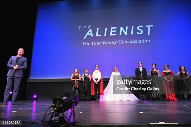 Actor Luke Evans and Little Cinema performers onstage at The Alienist - Los Angeles For Your Consideration Event at Wallis Annenberg Center for the...