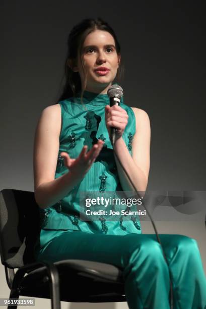 Actor Hayley Atwell speaks onstage during the STARZ "Counterpart" & "Howards End" FYC Event at LACMA on May 23, 2018 in Los Angeles, California.