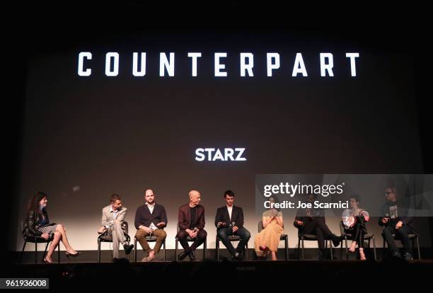 Moderator Debra Birnbaum, Creator/writer/executive producer Justin Marks, Executive producer Jordan Horowitz, actors J. K. Simmons, Harry Lloyd,...