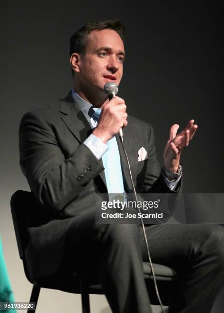 Actor Matthew Macfadyen speaks onstage during the STARZ "Counterpart" & "Howards End" FYC Event at LACMA on May 23, 2018 in Los Angeles, California.