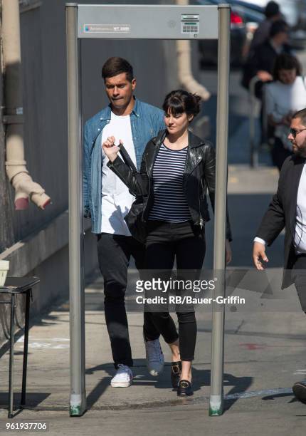 Ben Volavola and Shailene Woodley are seen at 'Jimmy Kimmel Live' on May 23, 2018 in Los Angeles, California.