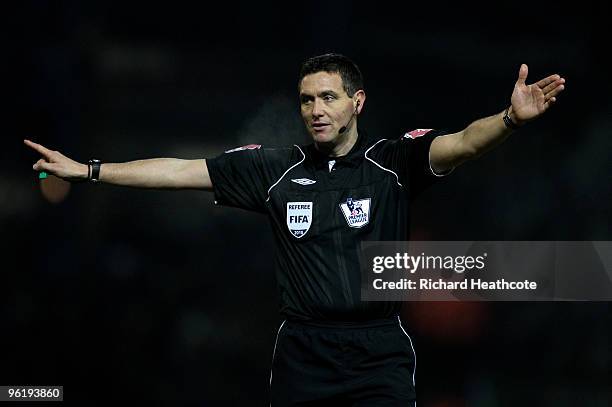 Referee Andre Marriner in action during the Barclays Premier League match between Portsmouth and West Ham United at Fratton Park on January 26, 2010...