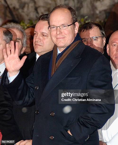 Prince Albert II of Monaco attends the ceremony of the Sainte Devote on January 26, 2010 in Monaco, Monaco.