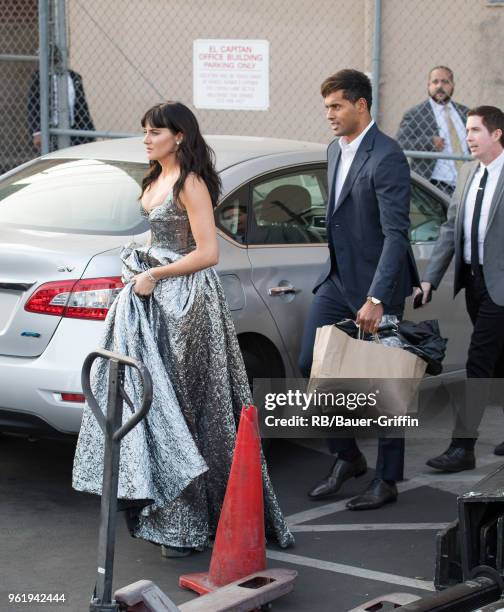 Ben Volavola and Shailene Woodley are seen at 'Jimmy Kimmel Live' on May 23, 2018 in Los Angeles, California.