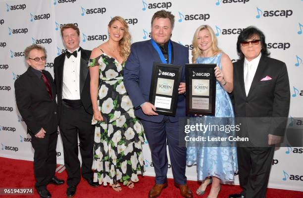 President Paul Williams, ASCAP SVP of Membership, Film & TV Shawn Lemone, Composer Benjamin Wallfisch winner for Top Box Office Film for 'Blade...