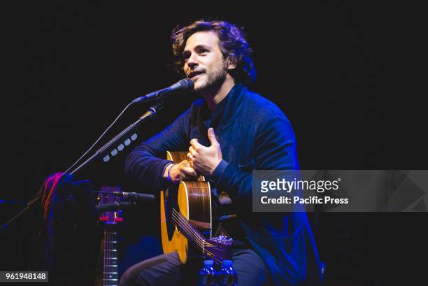 The British/Italian singer and song writer Jack Savoretti performing live on stage at the Teatro Alfieri for his "Acoustic Nights Live" tour concert.