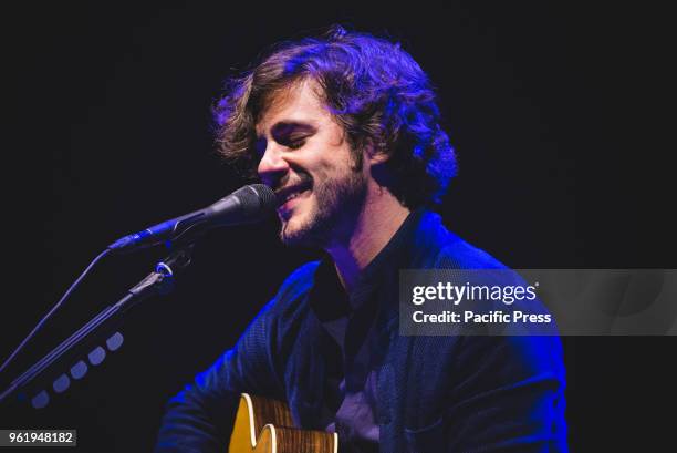 The British/Italian singer and song writer Jack Savoretti performing live on stage at the Teatro Alfieri for his "Acoustic Nights Live" tour concert.