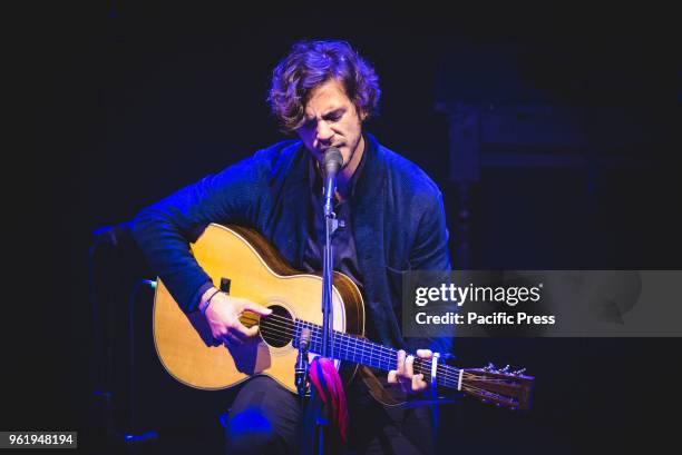 The British/Italian singer and song writer Jack Savoretti performing live on stage at the Teatro Alfieri for his "Acoustic Nights Live" tour concert.