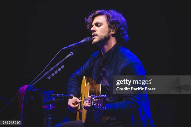 The British/Italian singer and song writer Jack Savoretti performing live on stage at the Teatro Alfieri for his "Acoustic Nights Live" tour concert.
