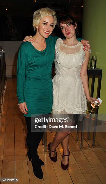 Amanda Drew and Lucy Prebble attend the afterparty following the press night of 'Enron', at Asia de Cuba in St. Martins Lane Hotel on January 26,...