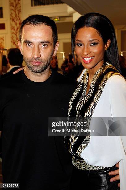 Riccardo Tisci and Ciara attend Givenchy Fashion Show during Paris Fashion Week Haute Couture S/S 2010 on January 26, 2010 in Paris, France.