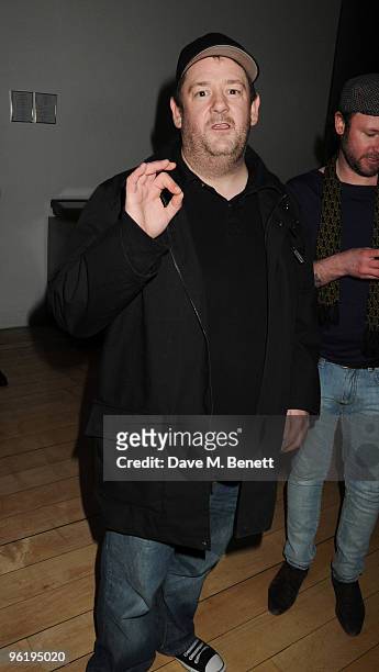 Johnny Vegas attends the afterparty following the press night of 'Enron', at Asia de Cuba in St. Martins Lane Hotel on January 26, 2010 in London,...