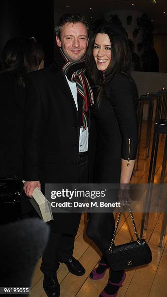 John Simm and Kate McGowan attend the afterparty following the press night of 'Enron', at Asia de Cuba in St. Martins Lane Hotel on January 26, 2010...