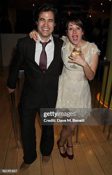 Rupert Goold and Lucy Prebble attend the afterparty following the press night of 'Enron', at Asia de Cuba in St. Martins Lane Hotel on January 26,...