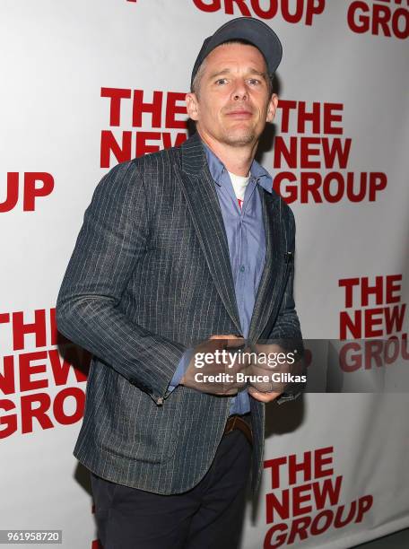 Ethan Hawke poses at the opening night after party for The New Group Theater's new play "Peace For Mary Frances" at The Yotel Social Drink & Food...