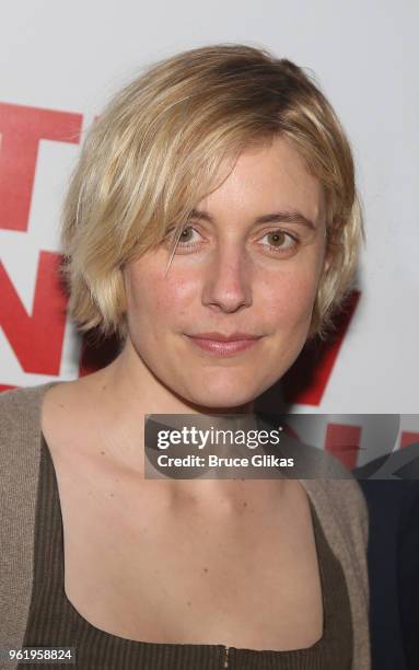 Greta Gerwig poses at the opening night after party for The New Group Theater's new play "Peace For Mary Frances" at The Yotel Social Drink & Food...