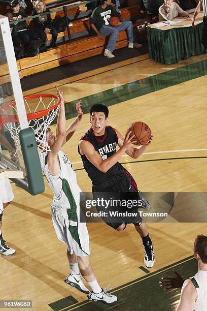 Aerial view of Harvard Jeremy Lin in action vs Dartmouth at Leede Arena. Hanover, NH 1/23/2010 CREDIT: Winslow Townson