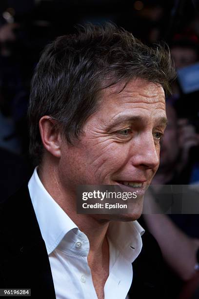 Actor Hugh Grant attends the Russian premiere of "Did You Hear About The Morgans?" at the Oktyabrski cinema hall on January 26, 2010 in Moscow.