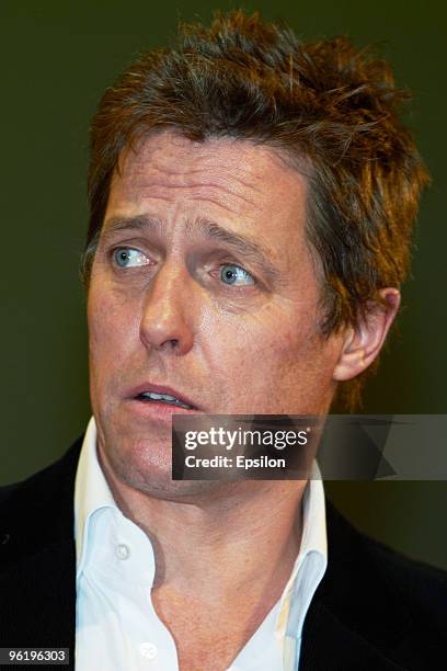 Actor Hugh Grant attends the Russian premiere of "Did You Hear About The Morgans?" at the Oktyabrski cinema hall on January 26, 2010 in Moscow.