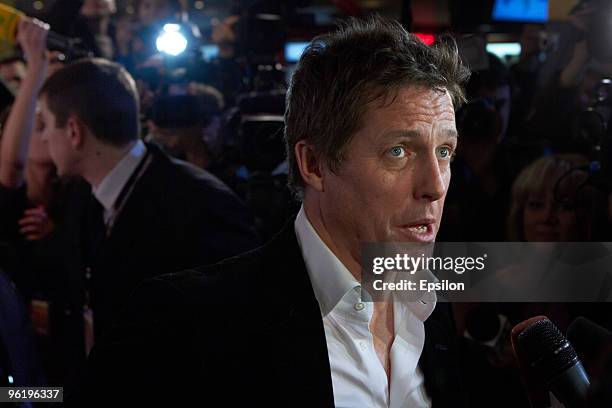 Actor Hugh Grant attends the Russian premiere of "Did You Hear About The Morgans?" at the Oktyabrski cinema hall on January 26, 2010 in Moscow.