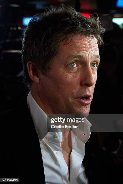 Actor Hugh Grant attends the Russian premiere of "Did You Hear About The Morgans?" at the Oktyabrski cinema hall on January 26, 2010 in Moscow.