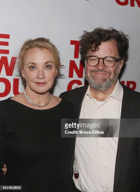 Smith Cameron and Kenneth Lonergan pose at the opening night after party for The New Group Theater's new play "Peace For Mary Frances" at The Yotel...