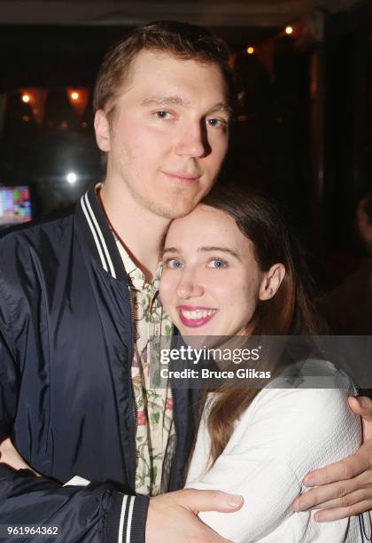 Paul Dano and Zoe Kazan pose at the opening night after party for The New Group Theater's new play "Peace For Mary Frances" at The Yotel Social Drink...