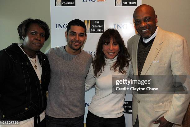 Rhonda Mimsing, actor Wilmer Valderrama, Edwin Tucker and Robin Bronk attend the Teachers Making A Difference Luncheon during the 2010 Sundance Film...