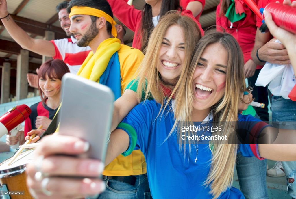 Supporter Girls Doing a Selfie