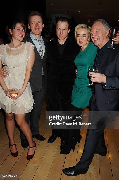 Lucy Prebble, Tom Goodman-Hill, Samuel West, Amanda Drew and Tim Pigott-Smith attend the afterparty following the press night of 'Enron', at Asia de...