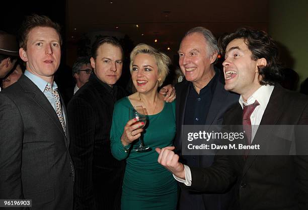 Tom Goodman-Hill, Samuel West, Amanda Drew, Tim Pigott-Smith and Rupert Goold attend the afterparty following the press night of 'Enron', at Asia de...