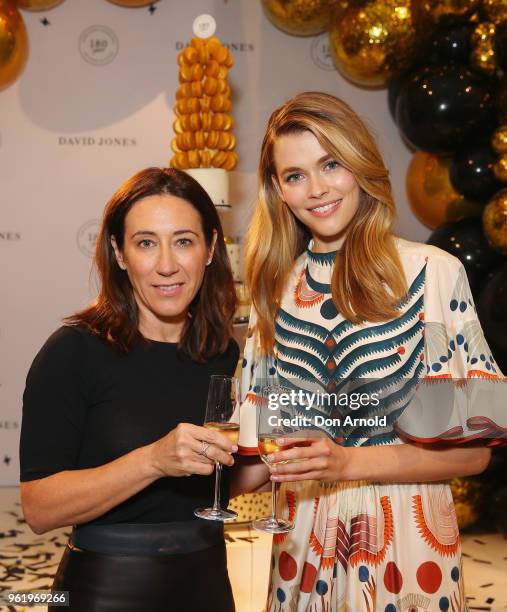 Edwina McCann and Victoria Lee pose during David Jones 180th Birthday Celebrations at David Jones Elizabeth Street Store on May 24, 2018 in Sydney,...