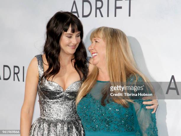 Shailene Woodley and Tami Oldham Ashcraft attend the premiere of 'Adrift' at Regal LA Live Stadium 14 on May 23, 2018 in Los Angeles, California.