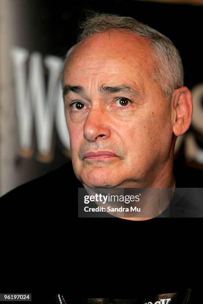 Trainer Roger Bloodworth talks during a press conference ahead of the fight night bout between David Tua and Friday "The Thirteenth" Ahunanya at Sale...