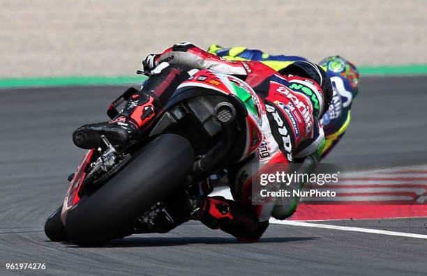 Scott Redding and Valentino Rossi during the Moto GP test in the Barcelona Catalunya Circuit, on 23th May 2018 in Barcelona, Spain. --