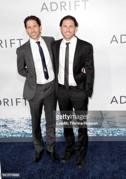 Aaron Kandell and Jordan Kandell attend the premiere of 'Adrift' at Regal LA Live Stadium 14 on May 23, 2018 in Los Angeles, California.