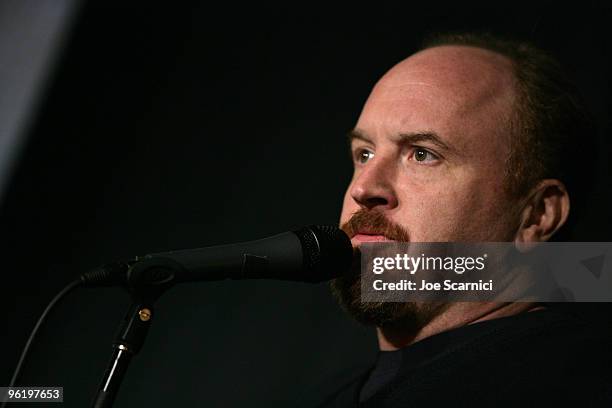 Louis CK speaks at the "Louis CK: Hilarious" premiere during the 2010 Sundance Film Festival at Library Center Theatre on January 26, 2010 in Park...