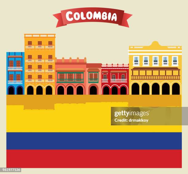 kolumbien, cartagena - colonial home stock-grafiken, -clipart, -cartoons und -symbole