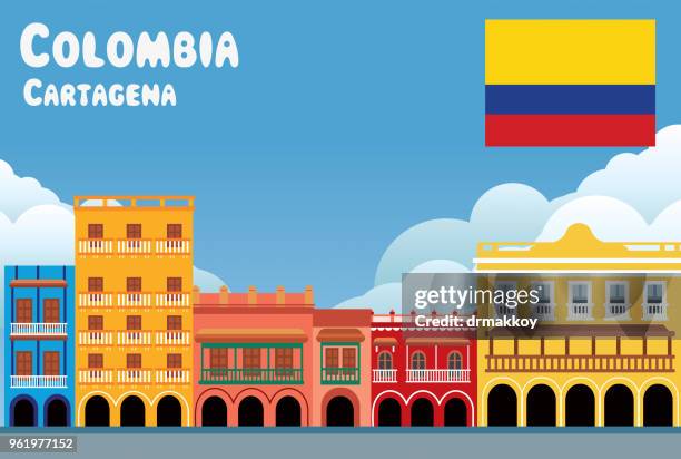 colombia, cartagena - united nations stock illustrations